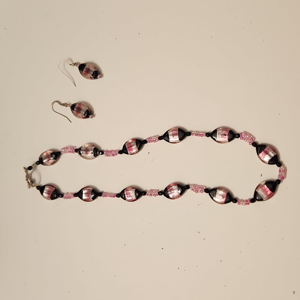 Handmade Beaded Necklace and earrings